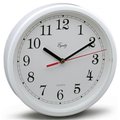 Equity By La Crosse Equity By La Crosse 8.5in. White Frame Round Quartz Wall Clock  25011 25011